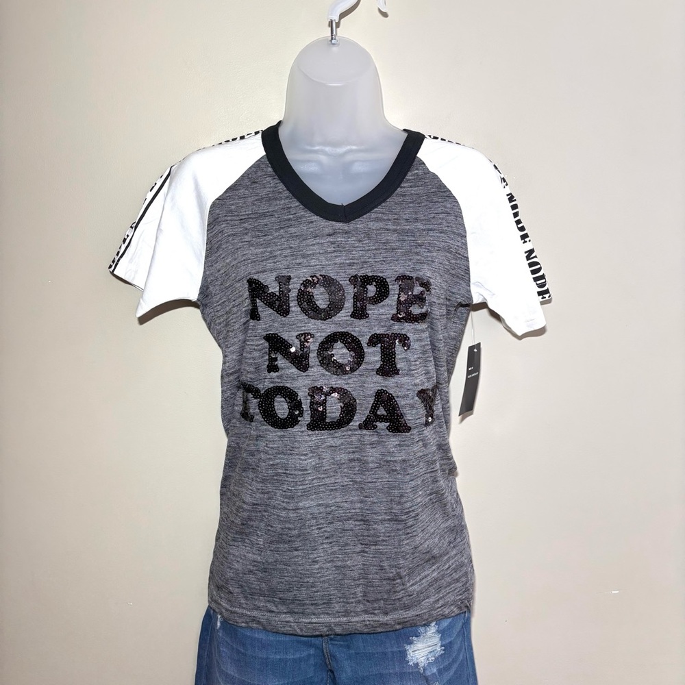 Baseball Style Graphic Tee Sequin Embellished Sporty Glam Top Y2K Streetwear